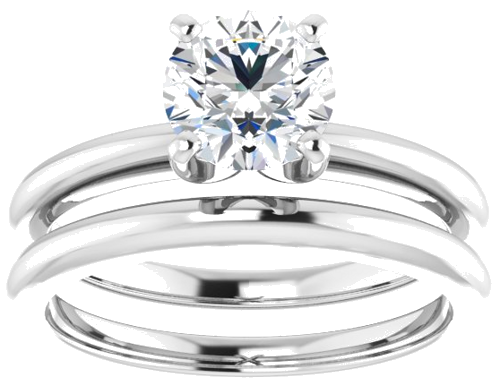 Platinum  6.5 mm Round Solitaire Engagement Ring Mounting (8)