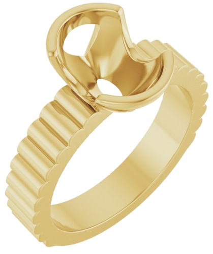 Sužadėtuvių Žiedas „Half-Bezel Solitaire“ 14k yellow gold Oval 10mm x 8mm (1)