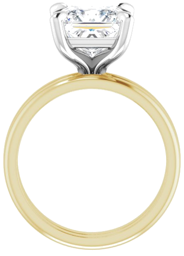 Sužadėtuvių Žiedas „Solitaire“ 14k yellow/white gold Square 8mm (7)