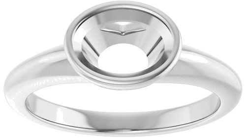 Sužadėtuvių Žiedas „Bezel-Set Solitaire“ 14k white gold Oval 8mm x 6mm (3)