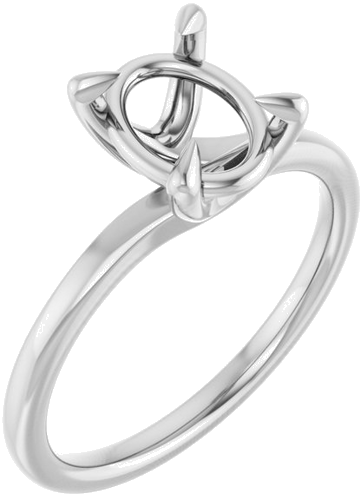 Sužadėtuvių Žiedas 14k white gold Oval 9mm x 7mm (1)