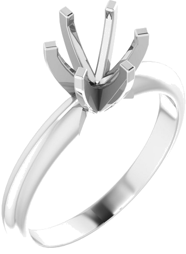 Sužadėtuvių Žiedas „Light Solitaire“ 950 Platinos Round 6mm x 6.6mm (1)