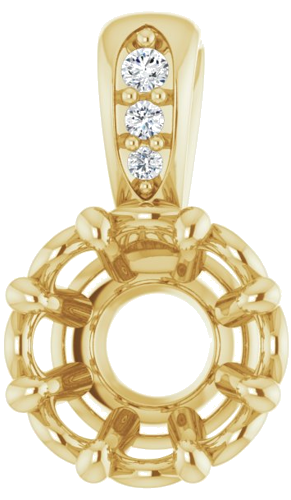 Pakabukas „Accented“ 14k yellow gold Round 6mm (1)
