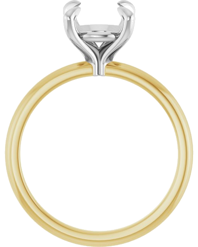 14K Yellow White 8.2 mm Round Engagement Ring Mounting (2)