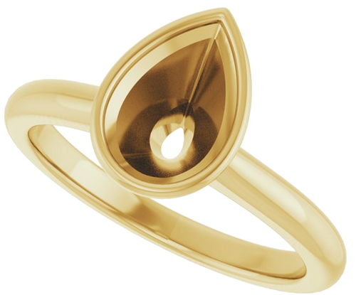 Sužadėtuvių Žiedas „Bezel-Set Solitaire“ 14k yellow gold Pear 9mm x 6mm (5)