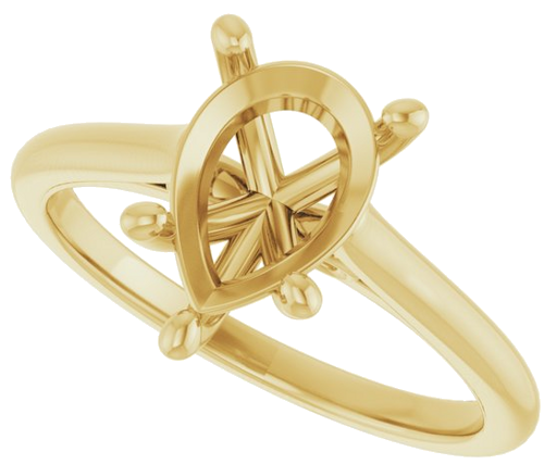 Sužadėtuvių Žiedas „Accented Infinity-Inspired“ 14k yellow gold Pear 10mm x 7mm (5)
