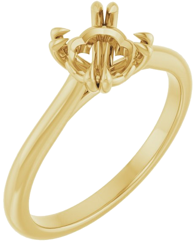 14K Yellow 6.5 mm Round Solitaire Engagement Ring Mounting (1)