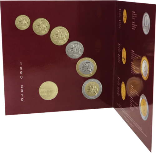 2010 Lietuva Kovo 11-oji BU litų monetų rinkinys (4)