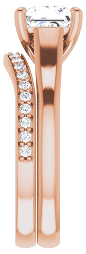 14K Rose 6 mm Square Solitaire Engagement Ring Mounting (9)