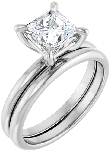 Sužadėtuvių Žiedas „Solitaire“ 950 Platinos Square 6.5mm (6)