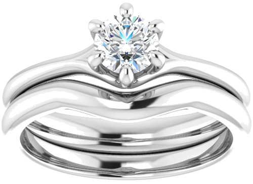 Sužadėtuvių Žiedas „Solitaire“ 585 Baltojo Aukso Round 4.8mm (8)