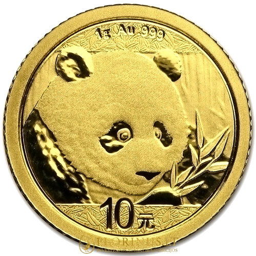 1 g Panda Kinija 10 juanių auksinė moneta 2018 (1)