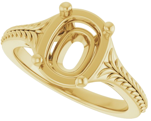 Sužadėtuvių Žiedas „Solitaire“ 14k yellow gold Elongated Cushion 8.6mm x 6.6mm (5)