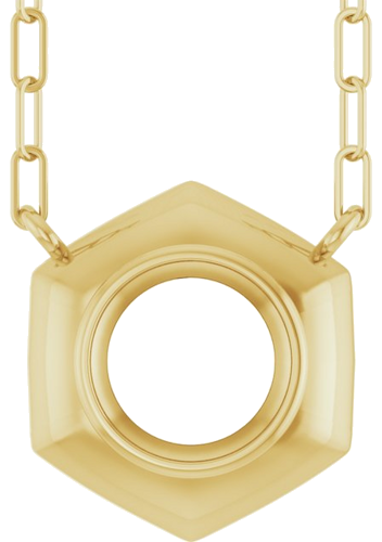 Pakabukas „Bezel-Set Solitaire“ 14k yellow gold Round 7mm (1)