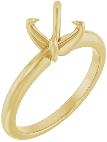14K Yellow 6.5 mm Round Solitaire Engagement Ring Mounting (1)
