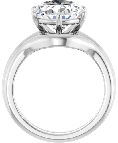 Sužadėtuvių Žiedas 14k white gold Oval 12mm x 10mm (7)