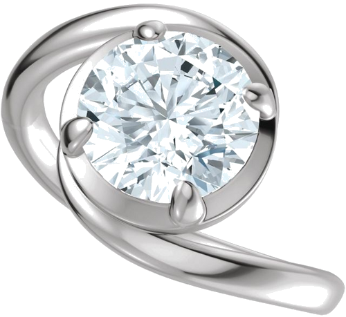 Sužadėtuvių Žiedas „Claw-Prong Solitaire Bypass“ 14k white gold Round 8.2mm (5)