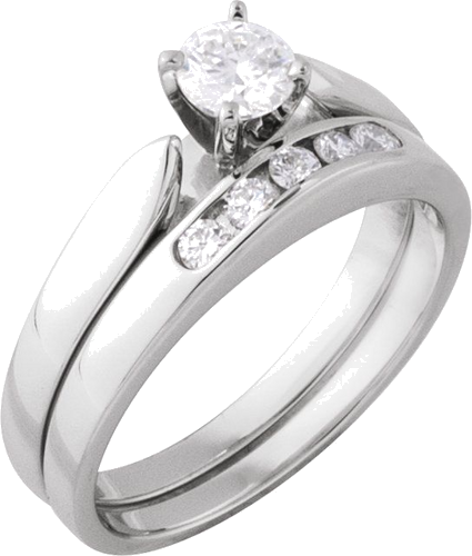 14K White 4.5 mm Round Engagement Ring Mounting (5)