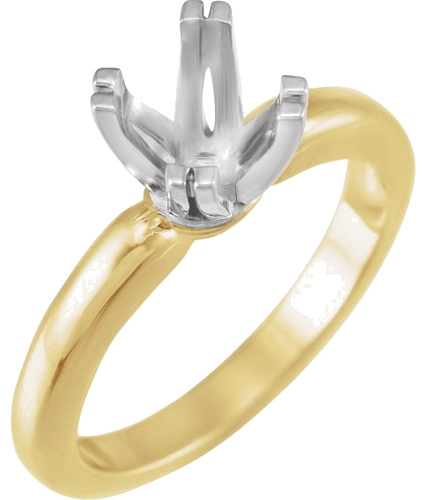 Sužadėtuvių Žiedas „Twin-Prong Octet® Solitaire“ 585 Baltojo Ir Geltonojo Aukso Round 10mm (1)