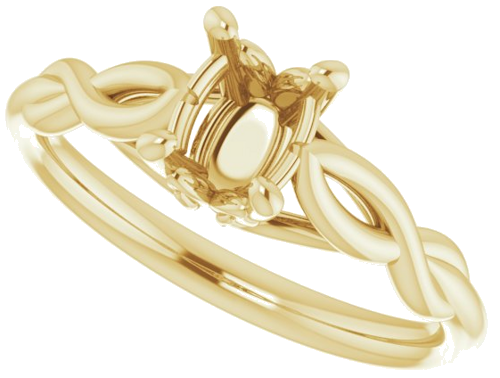18K Yellow  7x5 mm Oval Solitaire Engagement Ring Mounting (5)