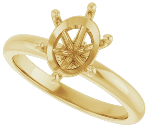Sužadėtuvių Žiedas „Accented“ 14k yellow gold Oval 9mm x 7mm (5)