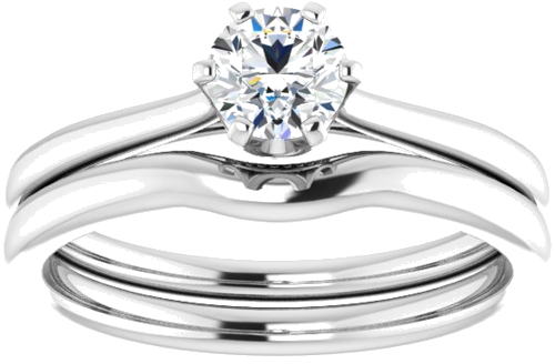 14K White 4.8 mm Round Engagement Ring Mounting (8)