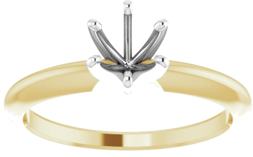 Sužadėtuvių Žiedas „Solitaire“ 585 Baltojo Ir Geltonojo Aukso Round 5.4mm x 5.7mm (3)