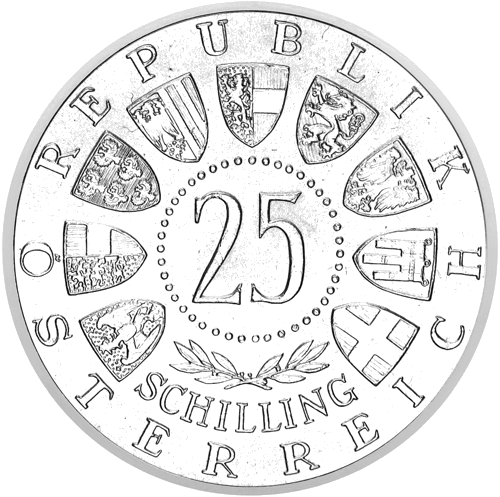 25 Schilling Auer von Welsbach 1958 Austria silver coin (2)