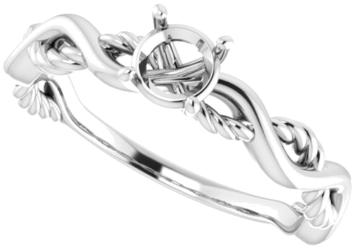 Sužadėtuvių Žiedas „Infinity-Inspired“ 585 Baltojo Aukso Round 4.8mm (5)