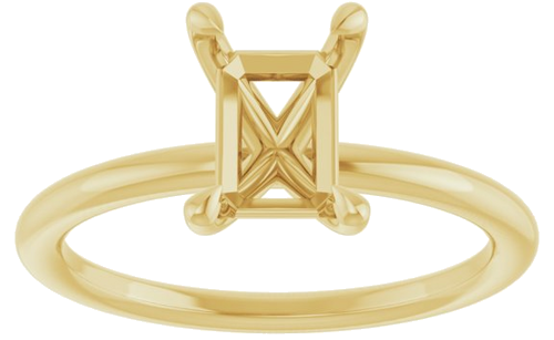 Sužadėtuvių Žiedas „Claw-Prong Solitaire“ 14k yellow gold Emerald 7.5mm x 5.5mm (3)