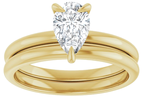 Sužadėtuvių Žiedas „Solitaire“ 585 Geltonojo Aukso Pear Shape 8mm x 5mm (8)