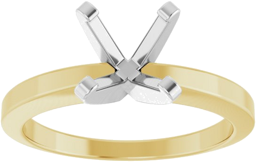Sužadėtuvių Žiedas „Solitaire“ 585 Baltojo Ir Geltonojo Aukso Round 7mm (3)