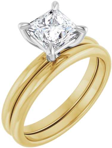 Sužadėtuvių Žiedas „Solitaire“ 14k yellow/white gold Square 6mm (6)
