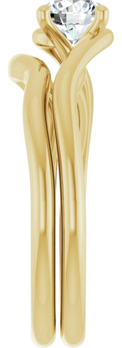 Sužadėtuvių Žiedas „Bypass“ 14k yellow gold Round 5.2mm (9)