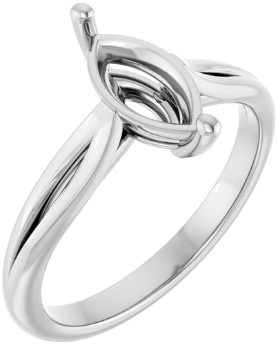 Sužadėtuvių Žiedas „Solitaire“ 14k white gold Marquise 10mm x 5mm (1)