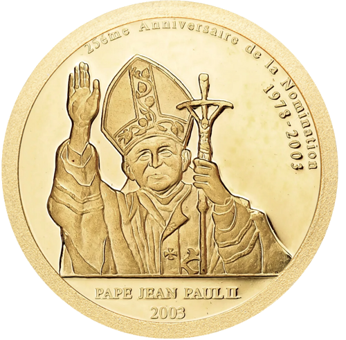 2003 Kongas Popiežius Jonas Paulius II 20 frankų auksinė moneta (1)
