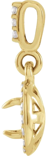 14K Yellow 5 mm Round 1 10 CTW Natural Diamond Semi-Set Pendant (2)