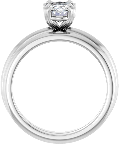 Sužadėtuvių Žiedas „Solitaire“ 14k white gold Oval 8mm x 6mm (7)