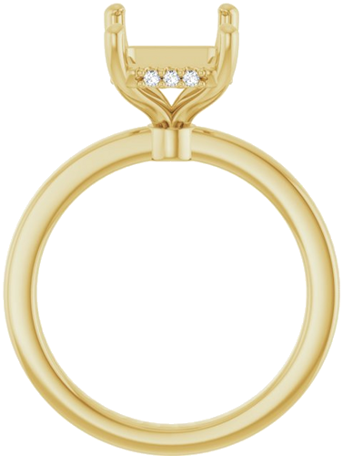 Sužadėtuvių Žiedas „Hidden Halo-Style“ 14k yellow gold Emerald 10mm x 8mm (2)