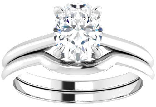 Sužadėtuvių Žiedas „Solitaire“ 950 Platinos Oval 8mm x 6mm (8)