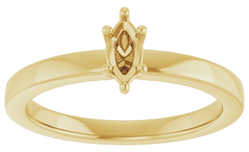 14K Yellow 6x3 mm Marquise Solitaire Engagement Ring Mounting (3)
