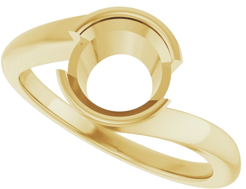 Sužadėtuvių Žiedas „Half-Bezel Solitaire“ 14k yellow gold Round 7.4mm (5)