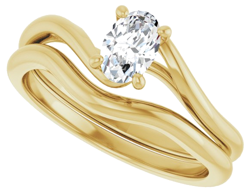 Sužadėtuvių Žiedas „Bypass“ 14k yellow gold Oval 6mm x 4mm (10)