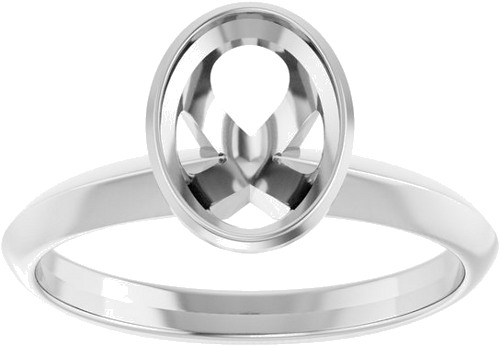 Sužadėtuvių Žiedas „Solitaire“ 585 Baltojo Aukso Oval 8mm x 6mm (3)