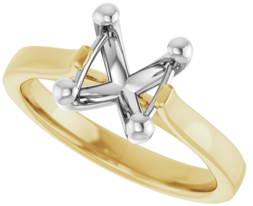Sužadėtuvių Žiedas 10k yellow/white gold Oval 9mm x 7mm (5)