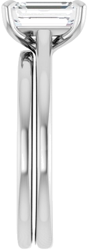 10K White  8x6 mm Emerald Solitaire Engagement Ring Mounting (9)