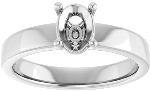 Sužadėtuvių Žiedas „Solitaire“ 925 Sidabro Oval 7mm x 5mm (3)