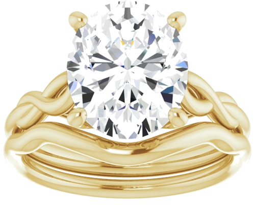 Sužadėtuvių Žiedas „Solitaire Sculptural“ 14k yellow gold Oval 11mm x 9mm (8)