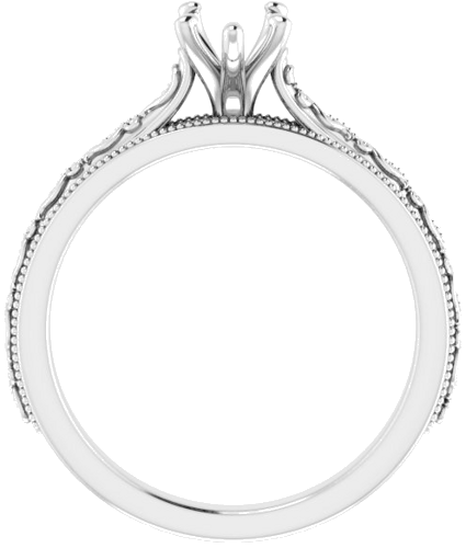 Sužadėtuvių Žiedas „Solitaire Sculptural“ 10k white gold Pear 8mm x 5mm (2)