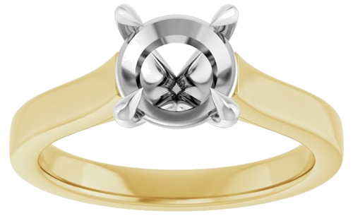 Sužadėtuvių Žiedas „Claw-Prong“ 14k yellow/white gold Round 7.4mm (3)